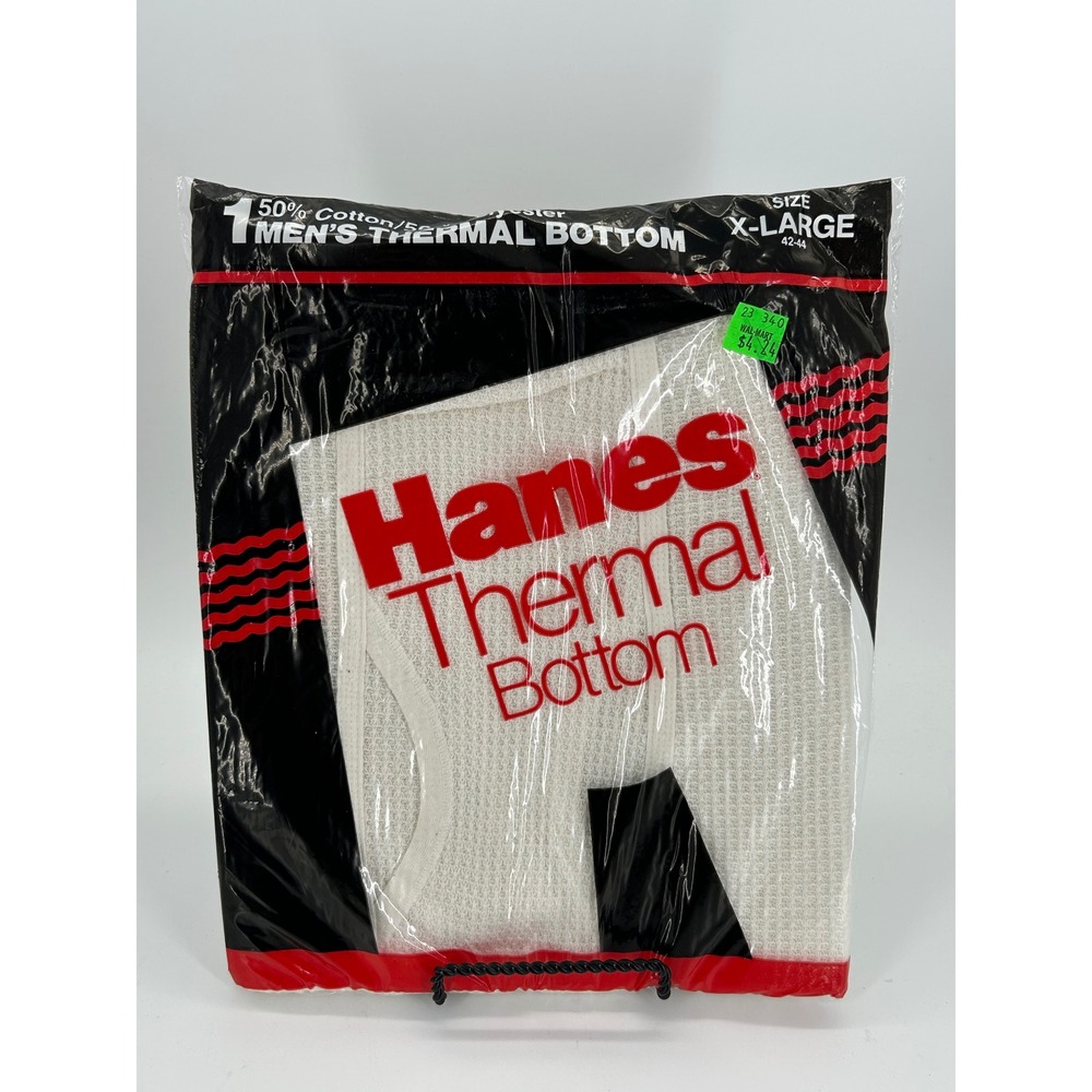 Vintage 1987 Hanes Thermal Bottoms XL Deadstock USA Waffle Knit Long Johns NIP